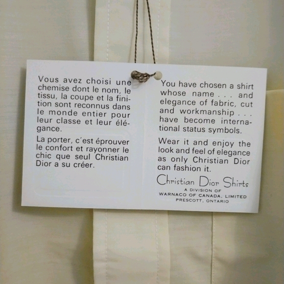 ⭐Vintage Dior Luxury Cream Chemise Sz 15.5 - Picture 8 of 9